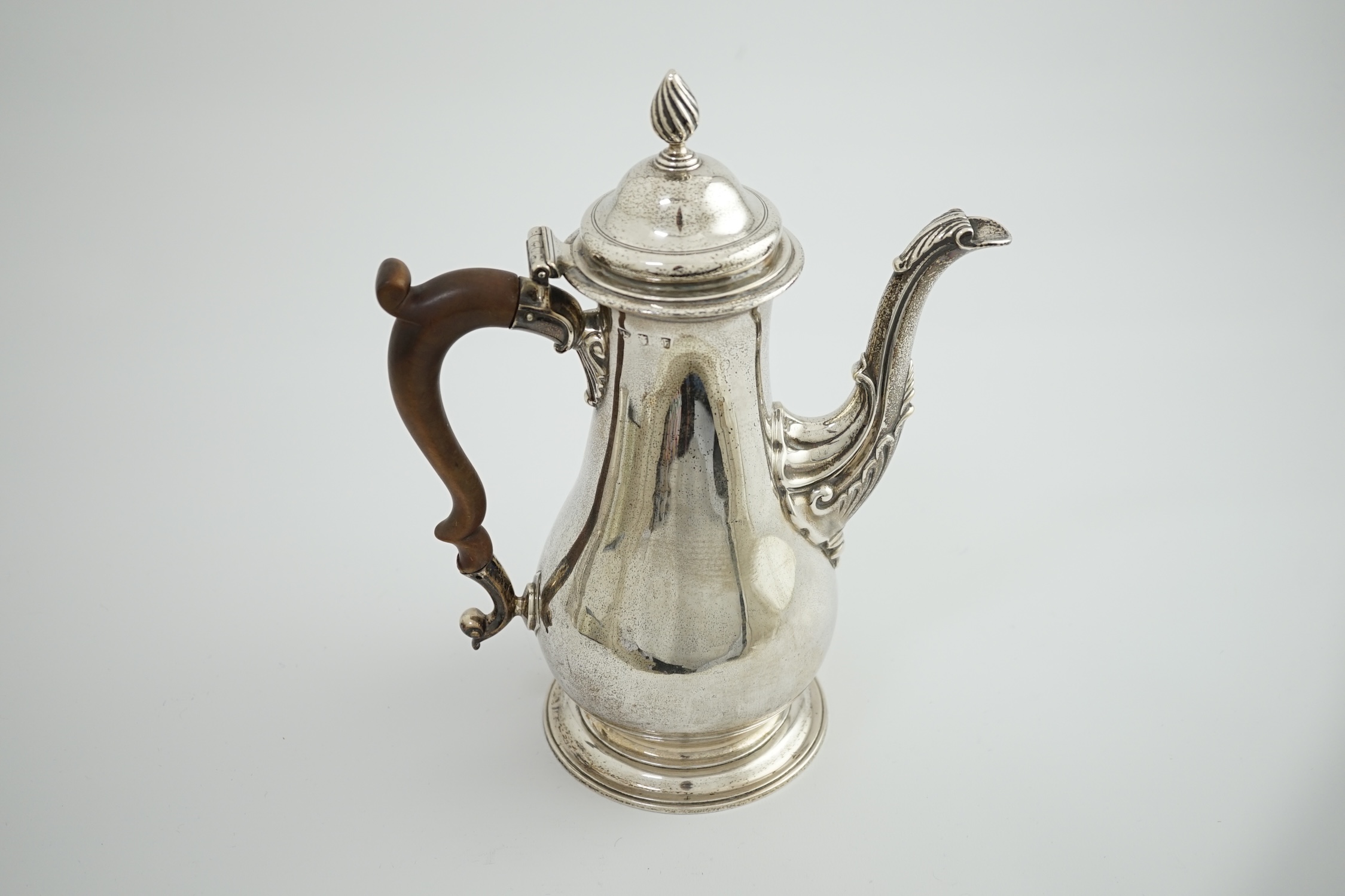 An early George III silver coffee pot, by Gurney & Cook